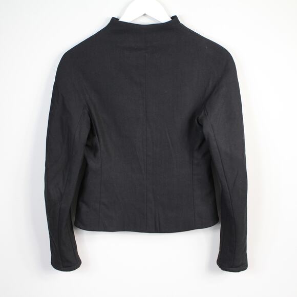 Vintage Moschino Cheap and Chic Black Virgin Wool-Blend Zip Jacket - Picture 5 of 13